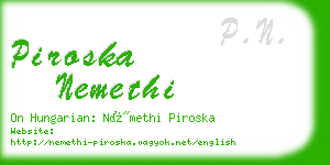 piroska nemethi business card